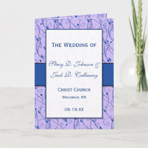 Blue and Lilac Wedding Program