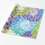 Blue and Lime Green Floral Wrapping Paper<br><div class="desc">Blue and Lime Green Floral wrapping paper. Other items available at Metro-Events and Not 2b Taken Serious on Zazzle.</div>