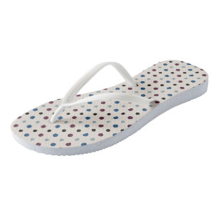 Blue and Magenta Dots Flip Flops
