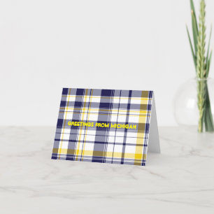 Blue and Maize Plaid Greeting Cards (blank inside)