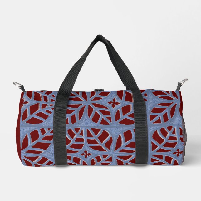  Blue and Maroon duffle Bag (Front)
