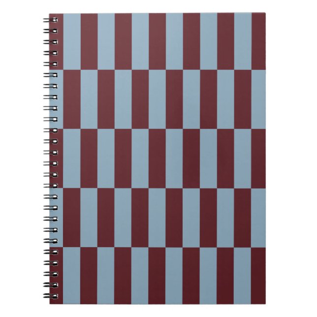 Blue and Maroon Tiles Pattern Notebook (Front)