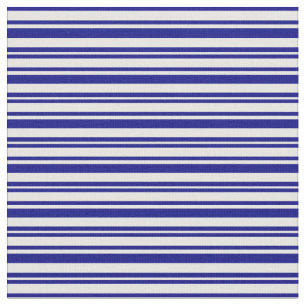 Blue and Mint Cream Lines Pattern Fabric