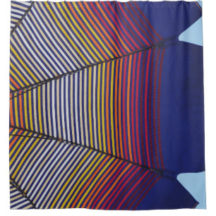 Blue and multicolored umbrella