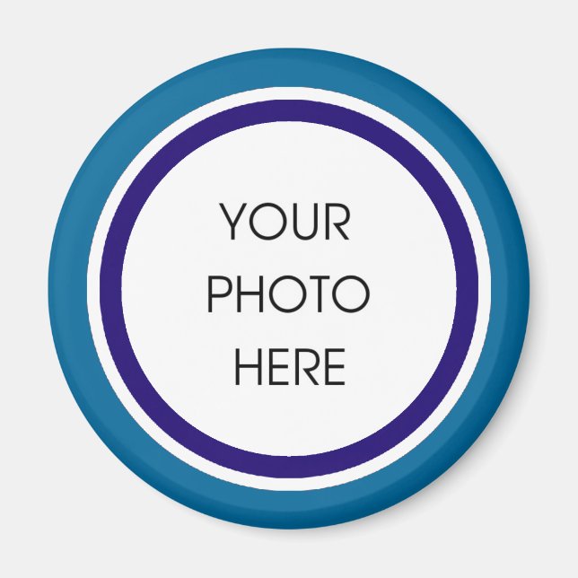 Blue and Navy Photo Frame Magnet (Front)