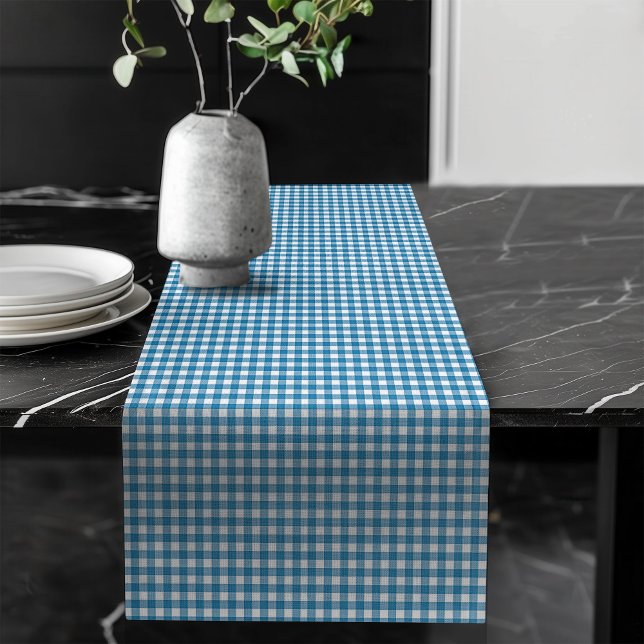 Blue and Navy Plaid Table Accent for Dining Room Long Table Runner (Blue and Navy Plaid Table Accent for Dining Room Long Table Runner)