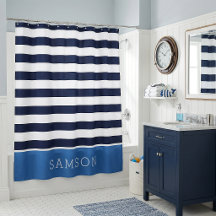 Blue and Navy Stripes Monogram
