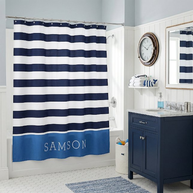 Blue and Navy Stripes Monogram (Creator Uploaded)