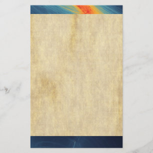 Blue and Orange Abstract Design Stationery