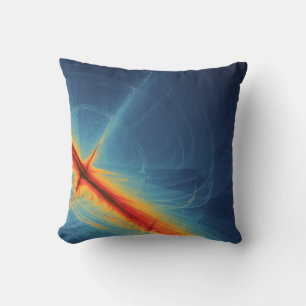 Blue and Orange Abstract Design Throw Pillow
