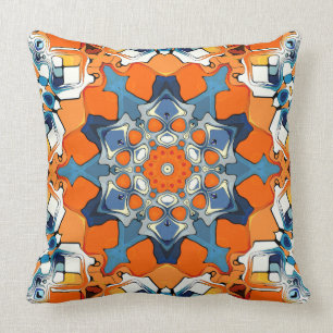 Blue And Orange Abstract Throw Pillow