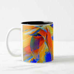 Blue and Orange Abstract  Two-Tone Coffee Mug