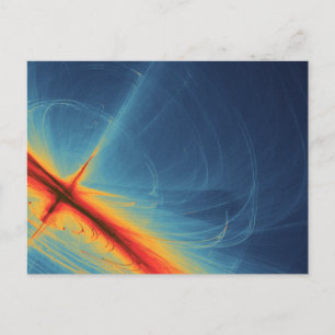 Blue and Orange Abstract with Swirls Postcard