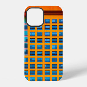 Blue and orange building iPhone 12 case