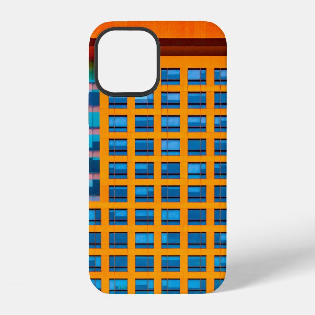 Blue and orange building iPhone case (Back)