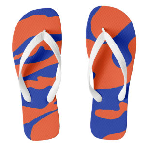 Blue and Orange Camo Flip Flops