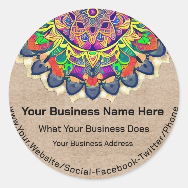 Blue and Orange  Classic Round Sticker (Front)