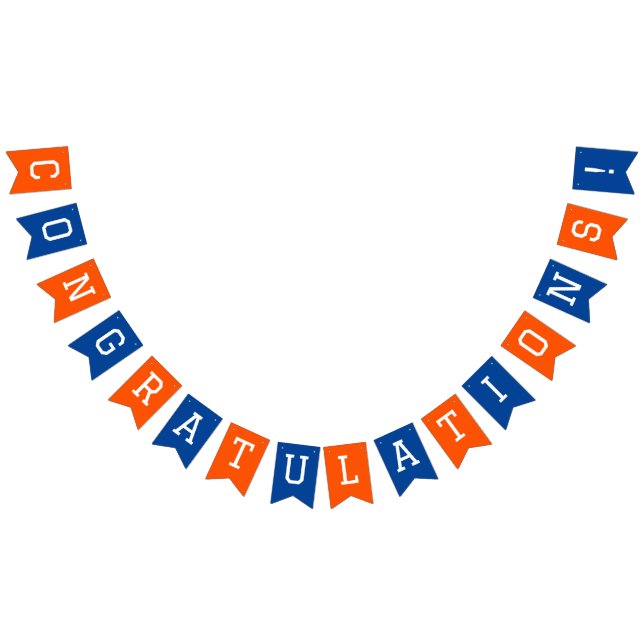 Blue and Orange Congratulations Graduation Bunting Flags (All)