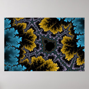Blue and Orange Coral Poster