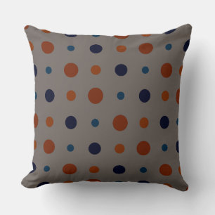 blue and orange Dots Throw Pillow