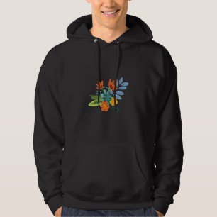 Blue and Orange Flower Art Hoodie