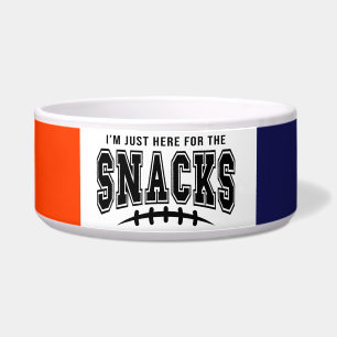 Blue And Orange Football Here For The Snacks Pet