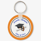Blue and Orange Graduation Cap and Tassel