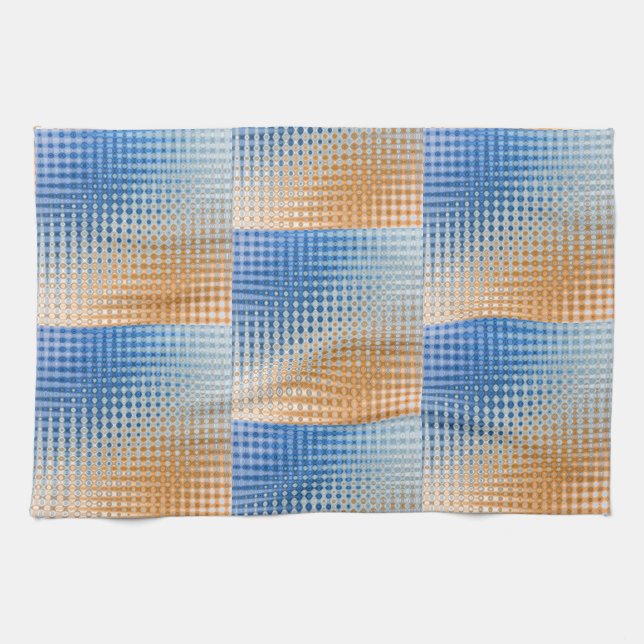 Blue and Orange  Kitchen Towel (Horizontal)