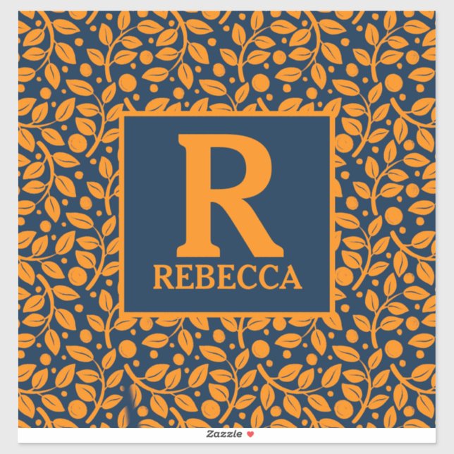 Blue and Orange Leaf Pattern (Sheet)
