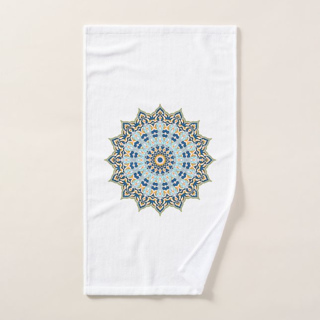 Blue and Orange Mandala Hand Towel (Hand Towel)