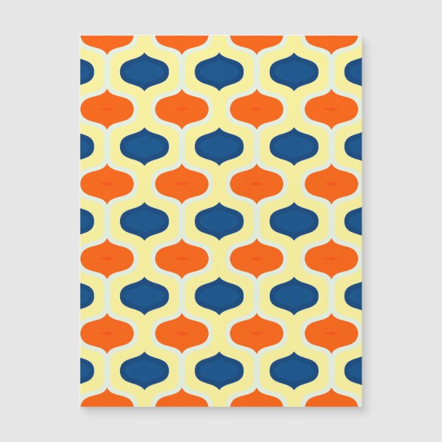 Blue and Orange Mod Revival Magnetic Card (Front)