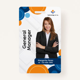 Blue and Orange Modern Personalized Classic Logo Badge