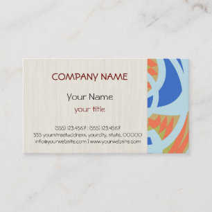 Blue and Orange Mosaic Abstract Art Business Card