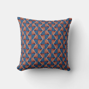 Blue and orange  outdoor pillow