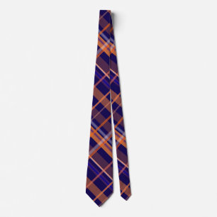 Blue and Orange Plaid Tie