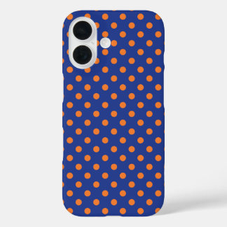 Blue and Orange Polka Dots iPhone 16 Case