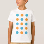 Blue and Orange Polka Dots T-Shirt<br><div class="desc">Blue and orange polka dot pattern</div>