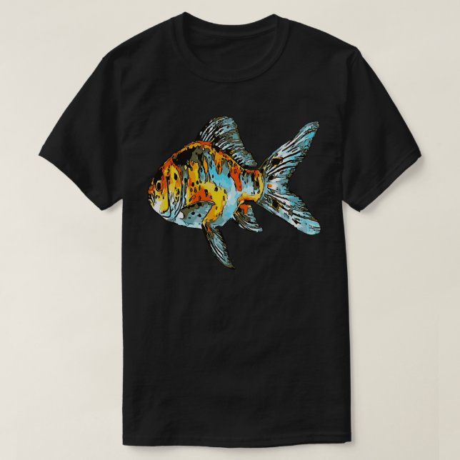 Blue and Orange Shubunkin Goldfish Isolated T-Shirt (Design Front)