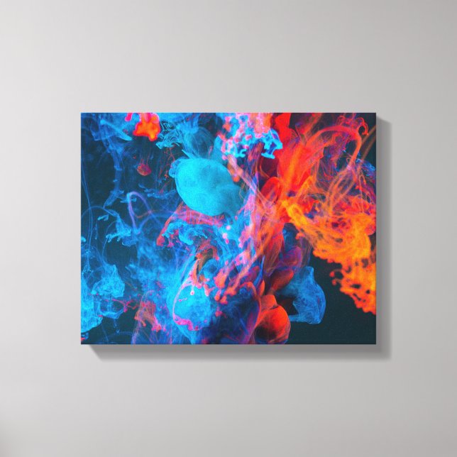 blue and orange smoke canvas print (Front)