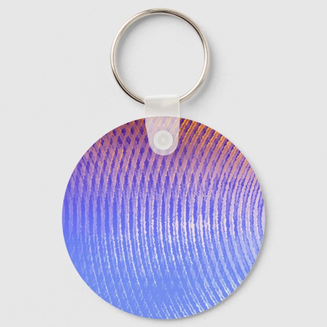 Blue and orange sound waves pattern keychain (Front)