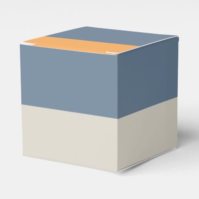 Blue And Orange Striped Favor Box (Front Side)