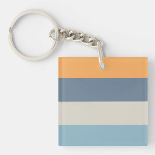 Blue and Orange Striped Keychain