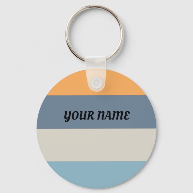 Blue and Orange Striped Keychain (Front)
