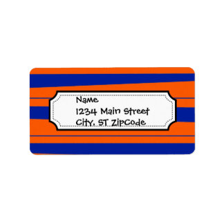 Blue and Orange Stripes Bold Gators Pattern Label