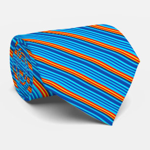 Blue and Orange Stripes Tie