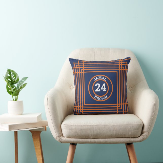 Blue and Orange throw pillow (Chair)