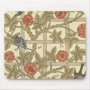 Blue and orange trellis wallpaper design, 1864 mouse pad