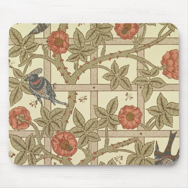 Blue and orange trellis wallpaper design, 1864 mouse pad (Front)