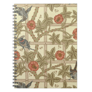 Blue and orange trellis wallpaper design, 1864 notebook