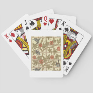 Blue and orange trellis wallpaper design, 1864 playing cards